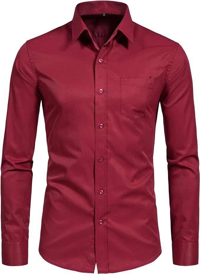Four-way stretch, non-iron men's long-sleeved shirt, export silk luster vertical feeling European size men's dress shirt