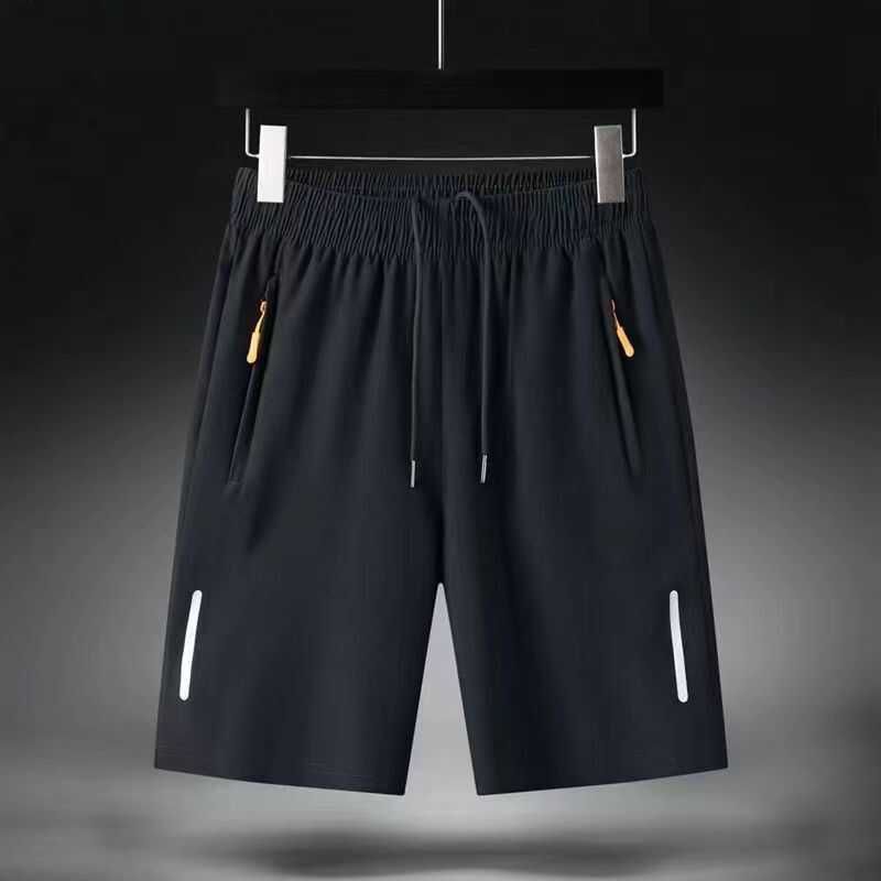 Summer thin ice silk casual five quarter pants men's loose plus size sports shorts quick drying pants
