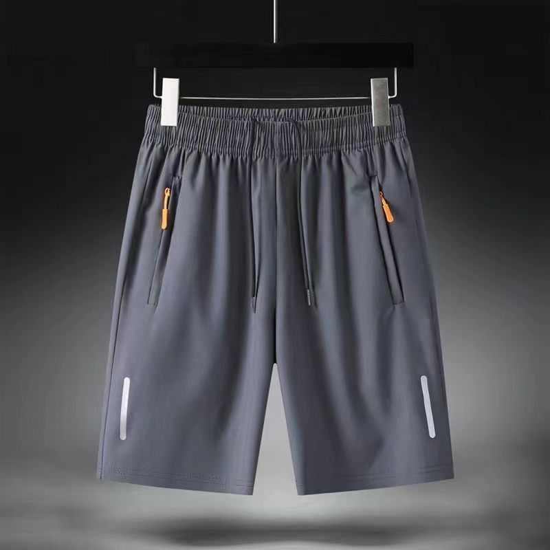 Summer thin ice silk casual five quarter pants men's loose plus size sports shorts quick drying pants