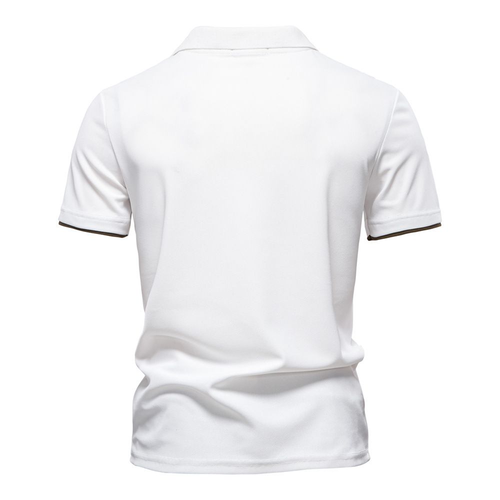 2025 Summer New Product: Deer Embroidered Polo Men's Polo Short Sleeve, T-shirt Splicing V-neck Polo Shirt