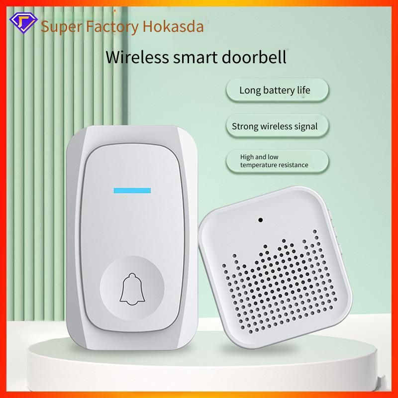 Wireless Smart Doorbell, Plug and Play Home Door Chime with Long Battery Life, Strong Penetration Wireless Signal, Waterproof Door Bell for Home, Office, Shop, Elderly Pager