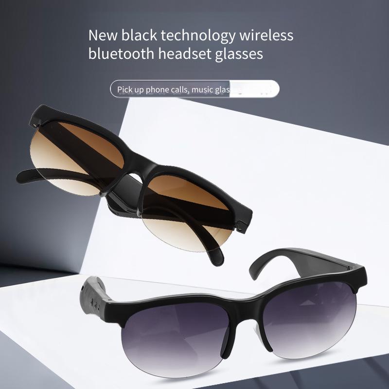 Smart Glasses with Bluetooth Headset, Anti-Blue Light Lens Open-Ear Wireless Audio Glasses, Hands-Free Call Music Glasses for Driving, Office, Sports, Compatible with iOS & Android