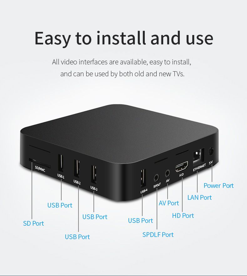 MXQPRO 4K set-top box RK3228A network player High definition TV box Android system memory 8GB+128GB