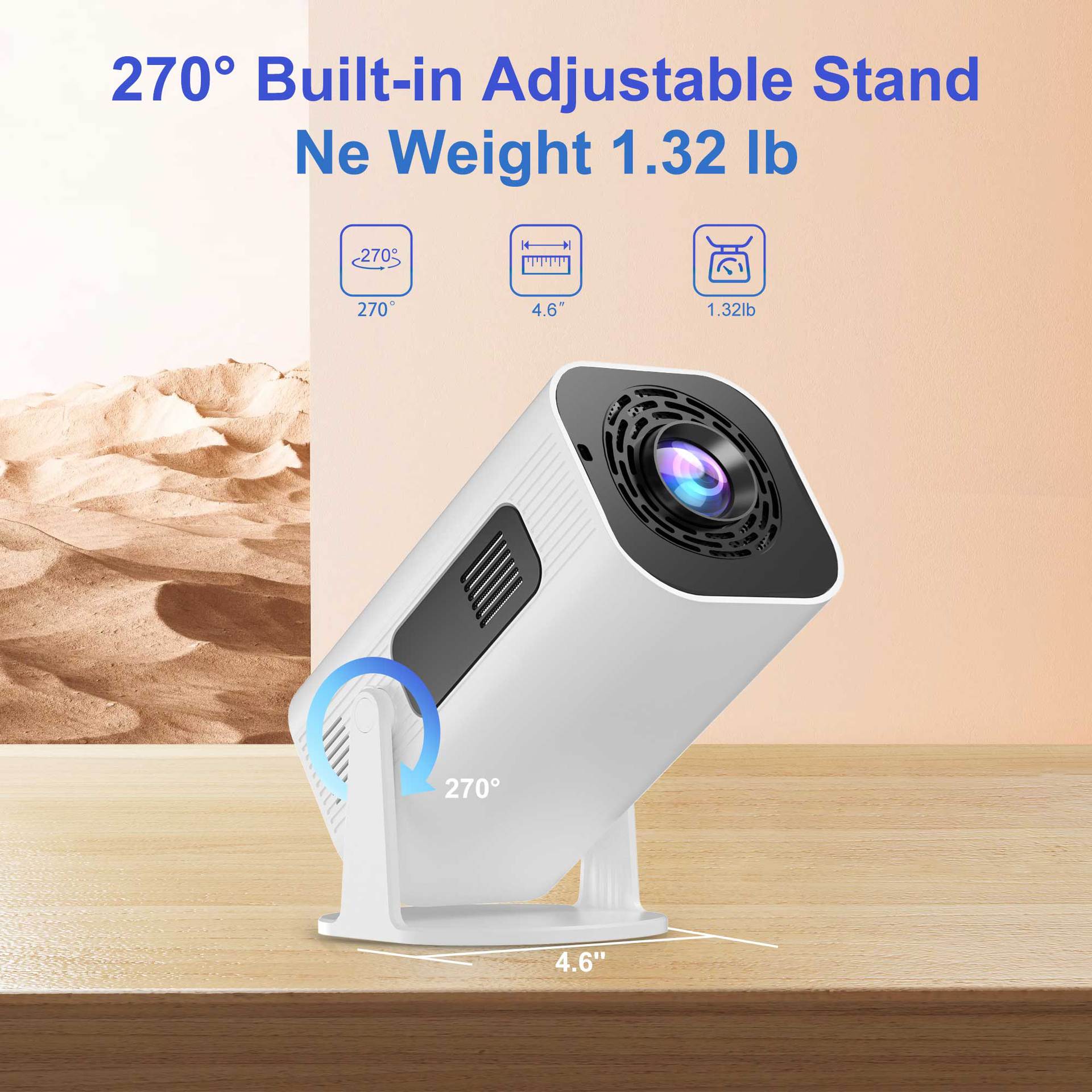 Newly upgraded HP330 giant screen projector Supports 4K short focus Wireless Android Features