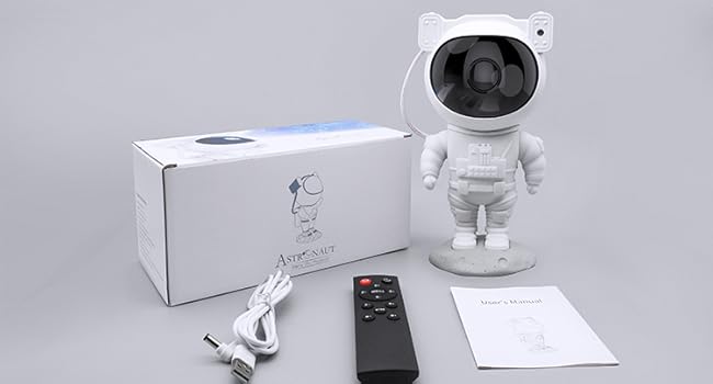 SFOUR Star Projector,Galaxy Night Light,Astronaut Starry Nebula Ceiling LED Lamp with Timer and Remote, Gift for Kids Adults for Bedroom, Birthdays,Christmas, Valentine's Day (White) [Energy Class F]