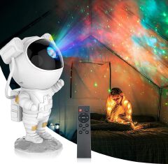 【Music version】Astronaut starry sky projector, night light, ambient light LED light decoration with remote control, adjustable space projector, suitable for children's bedrooms and adult rooms