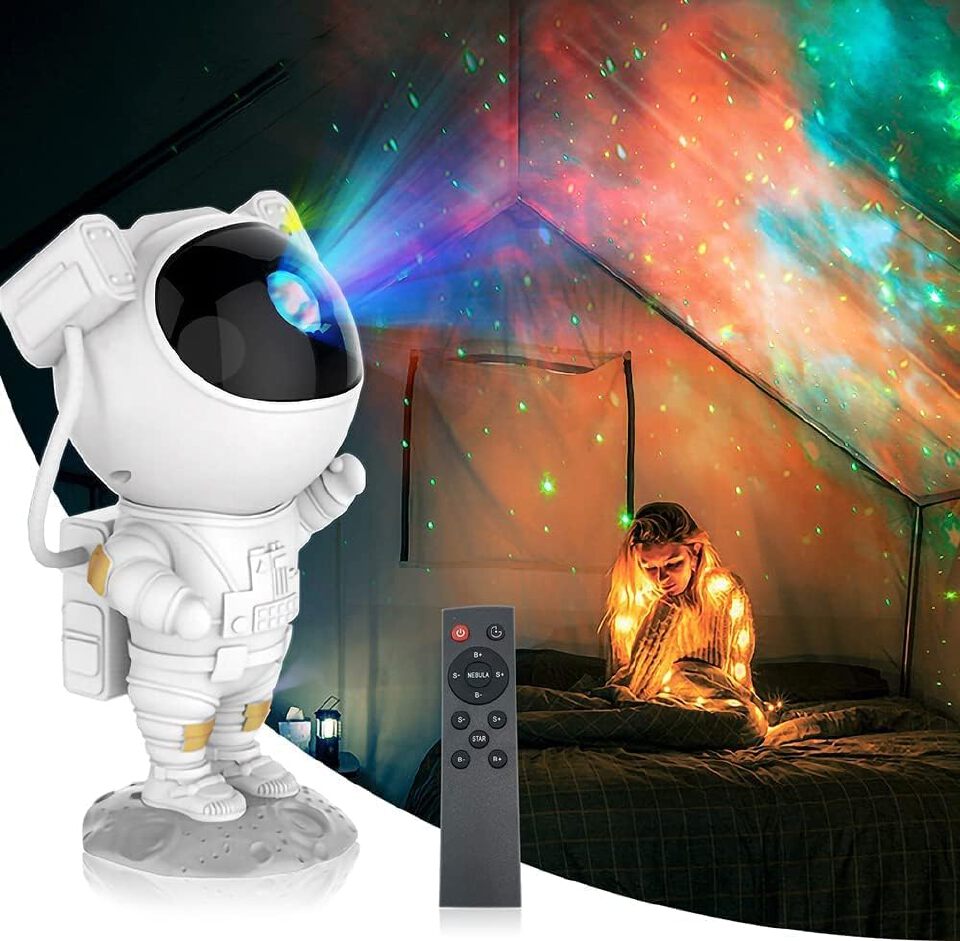 【Music version】Astronaut starry sky projector, night light, ambient light LED light decoration with remote control, adjustable space projector, suitable for children's bedrooms and adult rooms