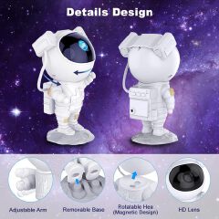 【Music version】Astronaut starry sky projector, night light, ambient light LED light decoration with remote control, adjustable space projector, suitable for children's bedrooms and adult rooms