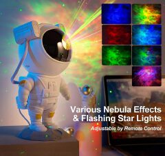 【Music version】Astronaut starry sky projector, night light, ambient light LED light decoration with remote control, adjustable space projector, suitable for children's bedrooms and adult rooms