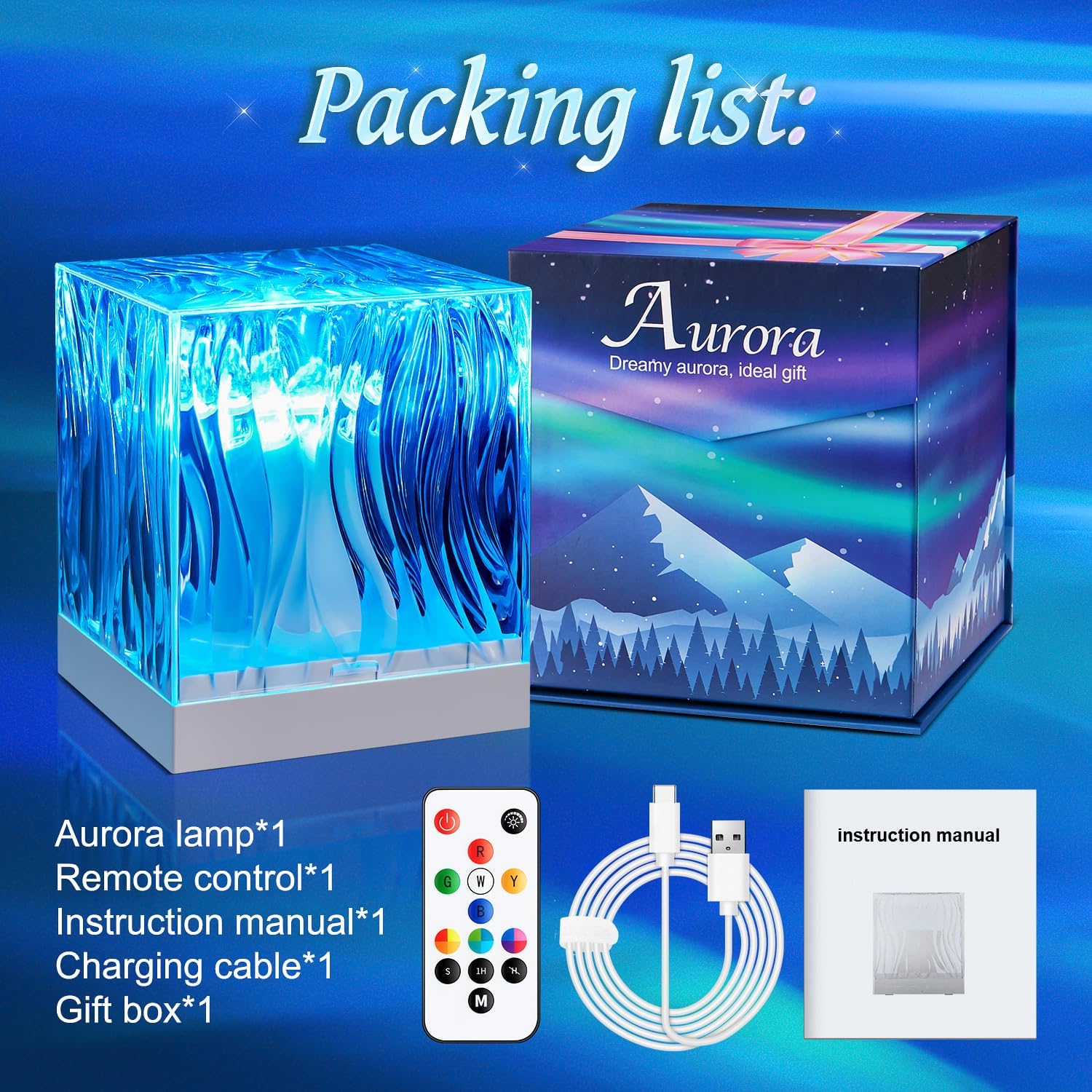 Sensory Lights Gifts for Girls Women, 18 Colors Bedside Lamps Northern Lights Projector, Remote Timer Galaxy Light, Soothing-for-Sleep Mood Lighting, Galaxy Projector, Bedroom Lamp Aurora Decor [Energ