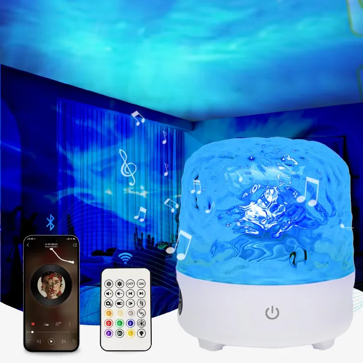 YunLone Ocean Wave Projector Galaxy Light Projector 16 Colors 30 Lighting Modes with Bluetooth Speaker, Mood Light Ceiling Lights Projector, Ambient Lights Night Room Light for Bedroom/Party/Game Room