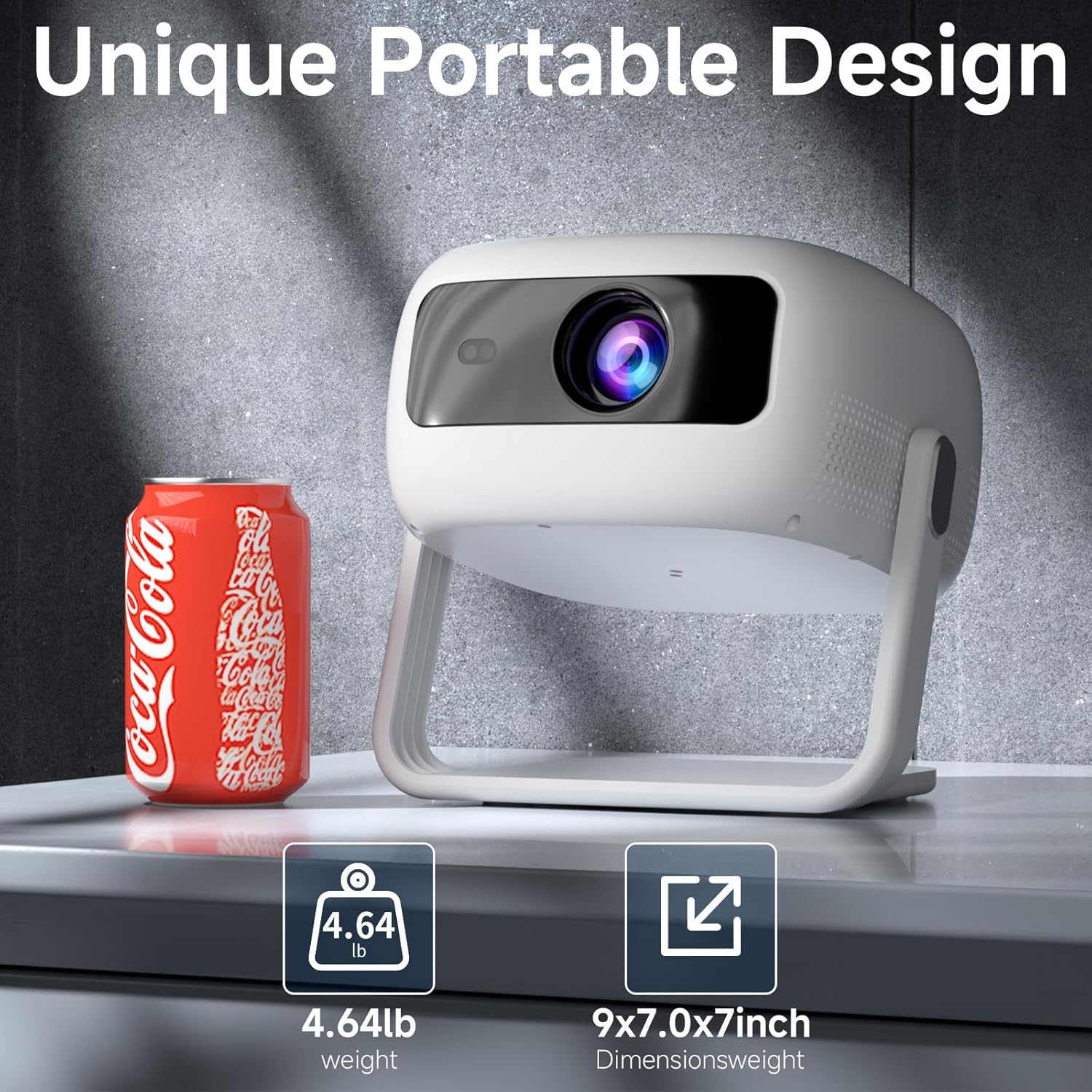 [360°Adjustable Stand] Mini Projector with WiFi and Bluetooth: Electric Focus & Auto Keystone 1080p Supported, 15000L,Phone Projector - 2025 Upgraded Visulapex Portable Home Theater
