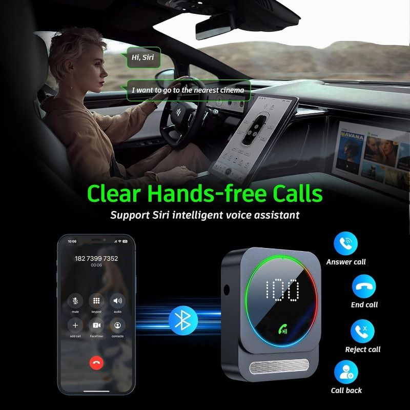 SONRU Bluetooth 5.3 Receiver for HiFi, 3.5mm Car Bluetooth AUX Adapter, Mini Bluetooth Receiver for Home Stereo/Speaker/Wired Headphones,Low Latency,AUX Connection, Noise Cancellation (J48)