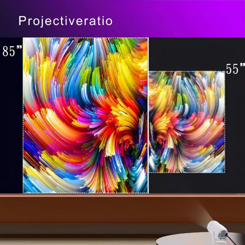 Mini Projector with WIFI 6 and Bluetooth, 4K 1080P Support Portable Projector Movie Auto Keystone for Laptop, PC, Smartphone