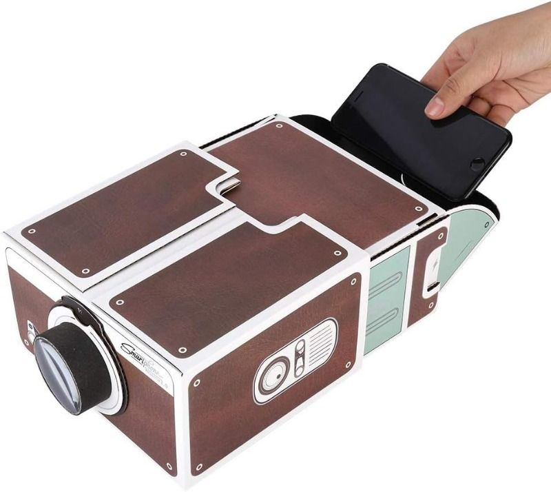 Home Projector Mini Projector DIY Smartphone Projector 2.0 & Entertainment Device, Portable Smart Projector Phone Projector Home Theater Projector for Projector for Android