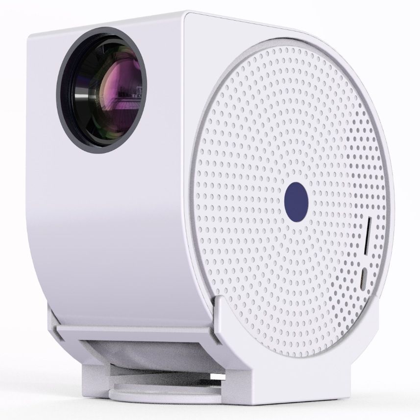 WiFi and Bluetooth projector, Android projector 4K portable video projector 270 ° adjustable, 400 ANSI lumens, automatic trapezoidal and focusing, outdoor movie projector