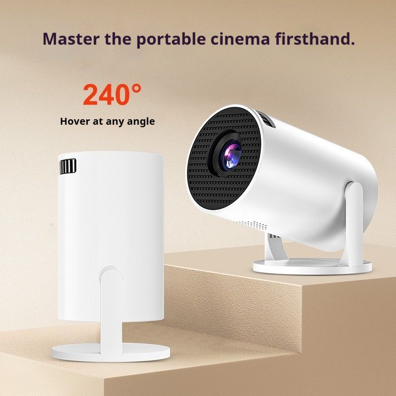 Flagship mini projector, 4K 1080P support portable wireless movie projector, 220 ° rotatable, 80 inch screen automatic calibration
