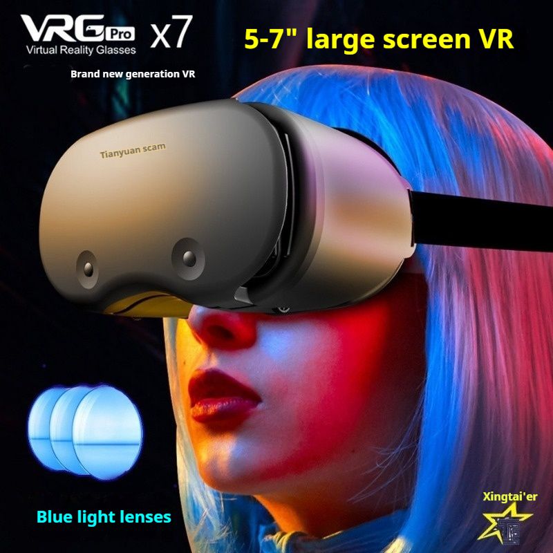VR Headset for Phone, Virtual Reality Glasses with Controller, Anti Blue Lenses 3D VR Goggles, Compatible for IOS & Android Compatible 5-7 inch Screen,for Mobile Games & Movies(Black)