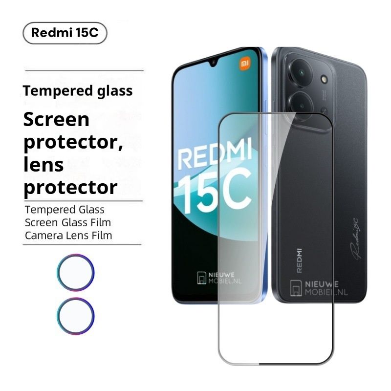 [2-pack] Suitable for Redmi 15C tempered film, Redmi 15TPRO full screen coverage, anti peeping glass, Xiaomi Hawkeye lens film