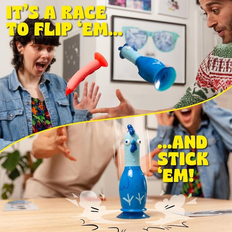 Chicken vs Hotdog – Hilarious Flip Challenge Party Game for Families, Kids & Adults | Fun Game for 2–10 Players | Includes Bonus Cards & Fast-Paced Fun for Christmas