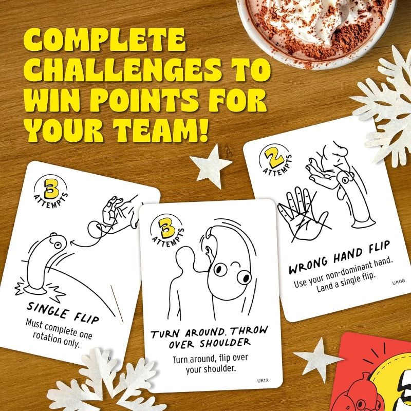 Chicken vs Hotdog – Hilarious Flip Challenge Party Game for Families, Kids & Adults | Fun Game for 2–10 Players | Includes Bonus Cards & Fast-Paced Fun for Christmas