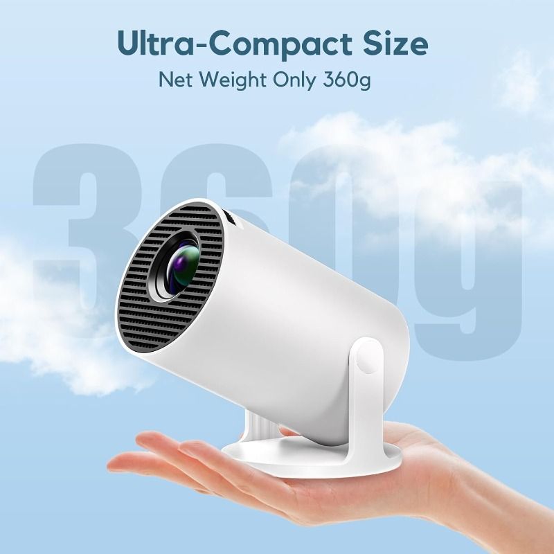 Mini Projector 2025 upgraded version 18000 lumens projector, supports WiFi 6 and BT5.4, portable projector supports 1080P, automatic keystone correction, supports 180 ° rotation, compatible with HDMI/