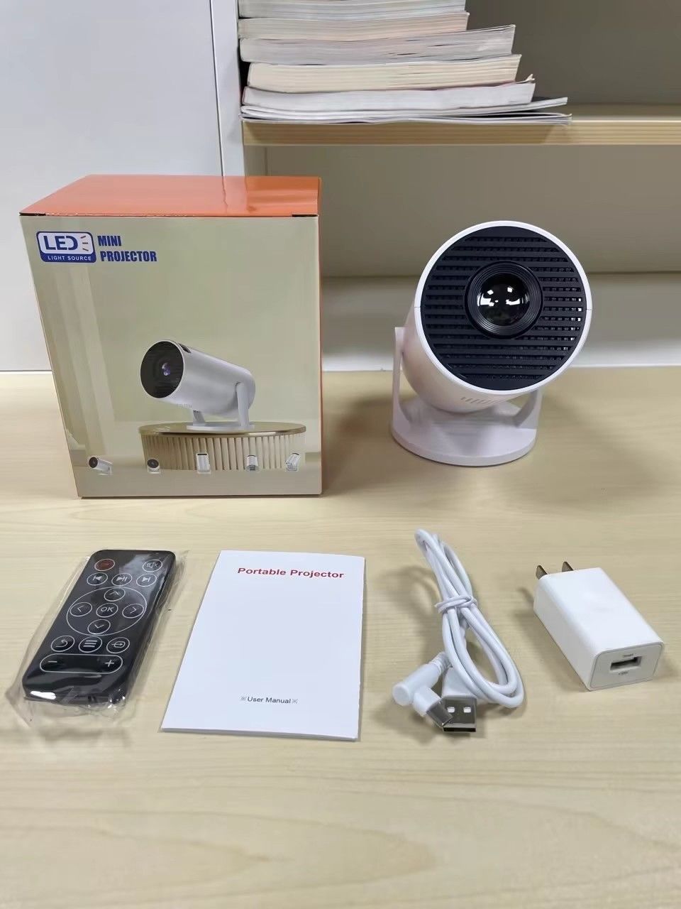 Mini Projector 2025 upgraded version 18000 lumens projector, supports WiFi 6 and BT5.4, portable projector supports 1080P, automatic keystone correction, supports 180 ° rotation, compatible with HDMI/