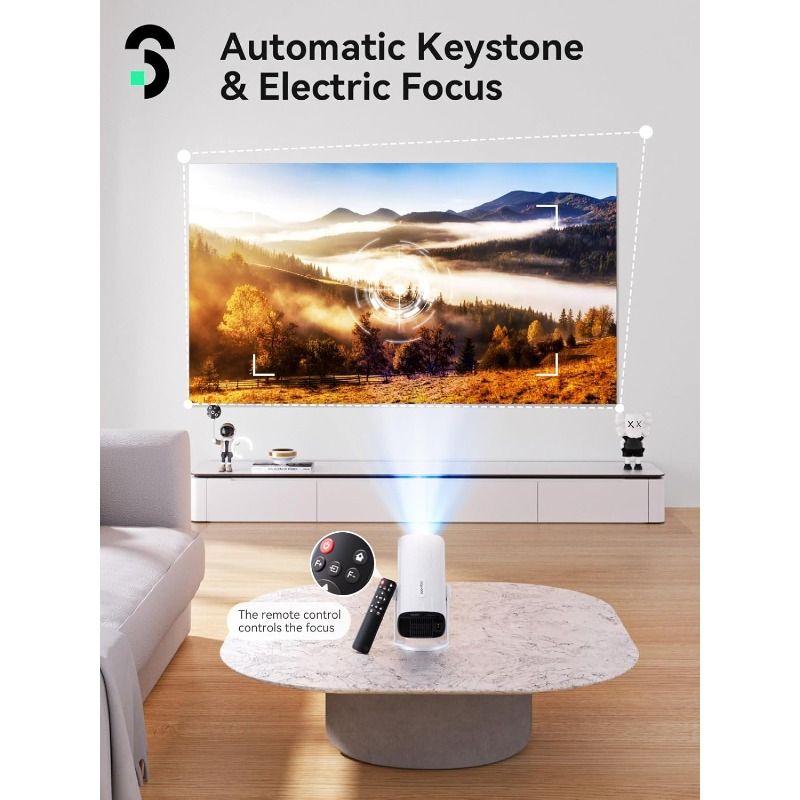 Mini Portable Projector 1080P Support - SOOMFON 720P Native Small TV Projector 270° Rotatable Auto Keystone, Bluetooth 5.1 for Bedroom/Home Cinema/Phone/TV Stick/USB/HDMI