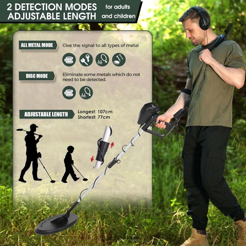 Underground metal detector, detection instrument, archaeological treasure hunting device
