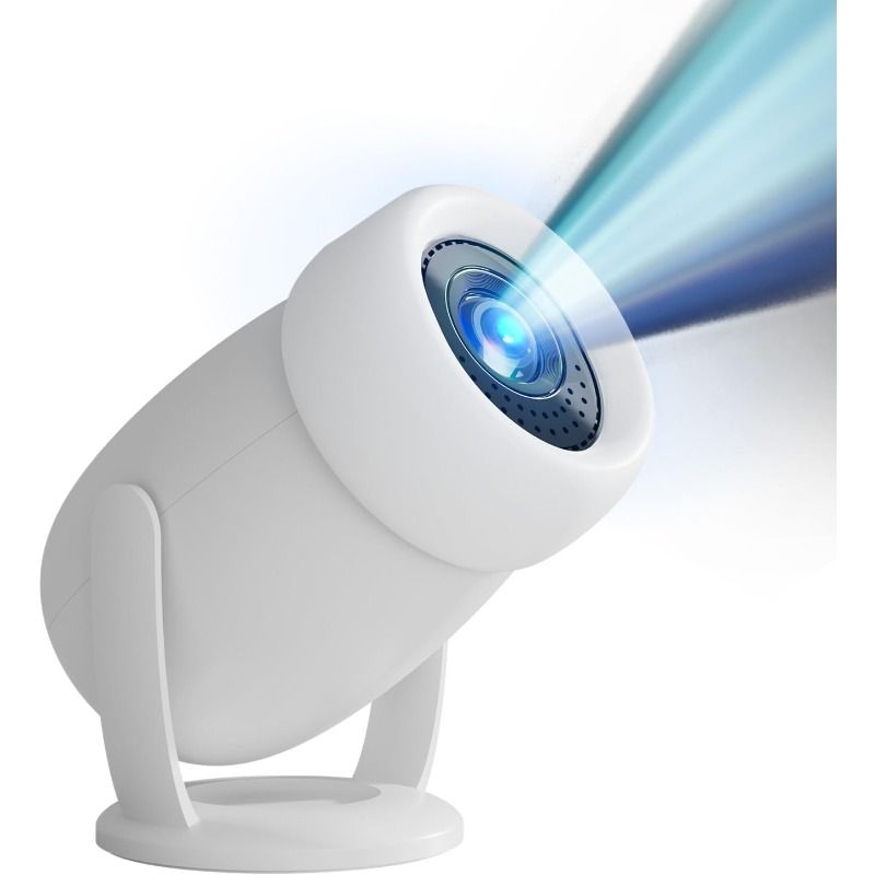 Mini Projector with WIFI 6 and Bluetooth, 4K 1080P Support Portable Projector Movie Auto Keystone for Laptop, PC, Smartphone