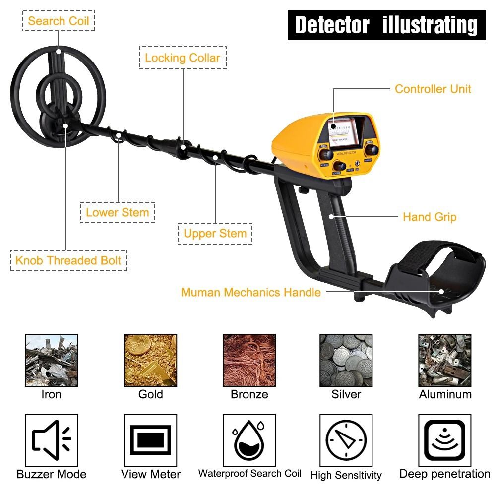 Waterproof Metal Detector Underground Gold Detector