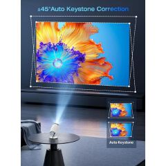 [Built in application and Android 14.0] Mini projector portable projector 4K1080 HD Supports 180 ° rotation and automatic buttons, compatible with outdoor TV sticks/Windows/iOS/Android/HDMI/USB (1080P