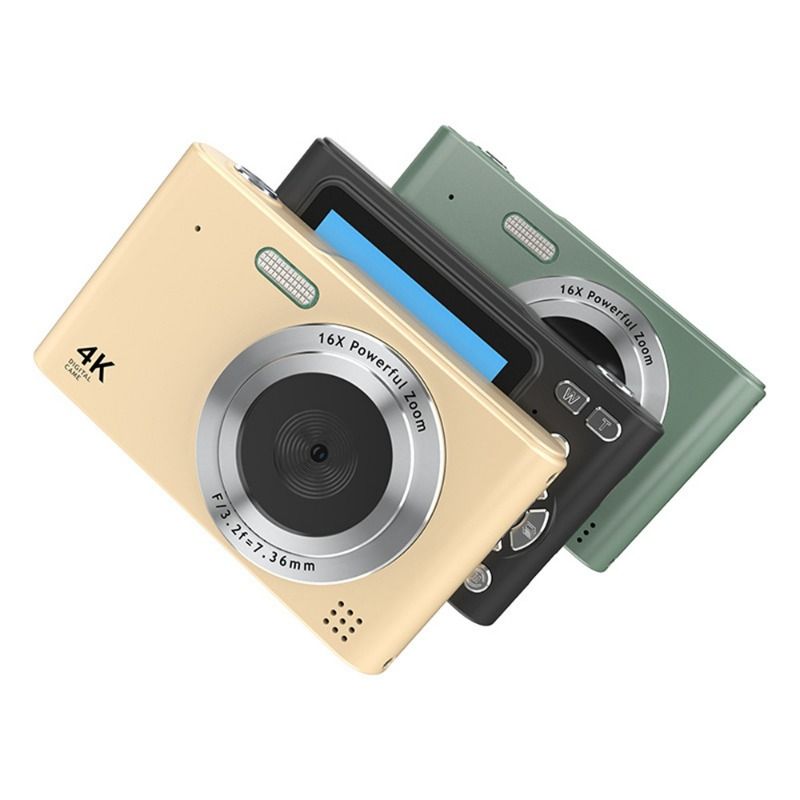 【 Standard 32GB memory card 】 4K high-definition portable digital camera CCD camera for taking photos, recording videos, campus travel vlogs, portable camera (with accessories included)