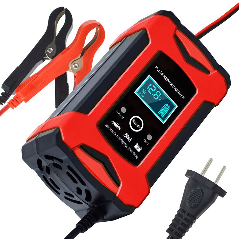 12V6A motorcycle and car battery charger, intelligent universal repair type lead-acid battery charger