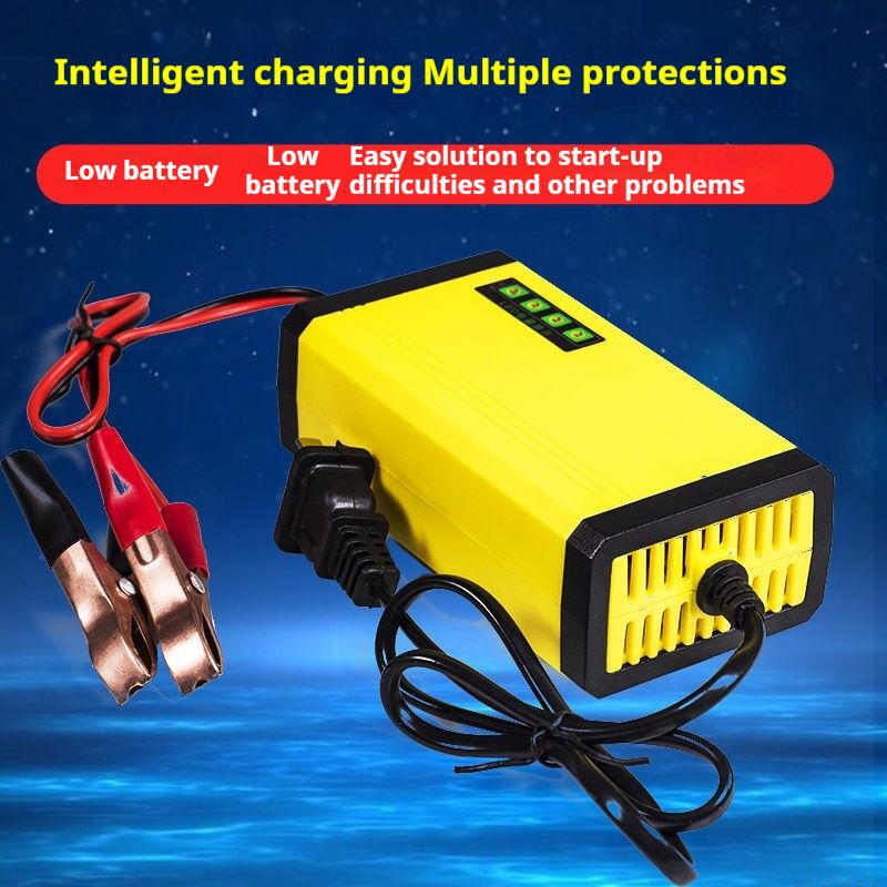 (Round-headed plug)12V2A repair type LCD display, battery, charger, automobile, motorcycle lead-acid battery