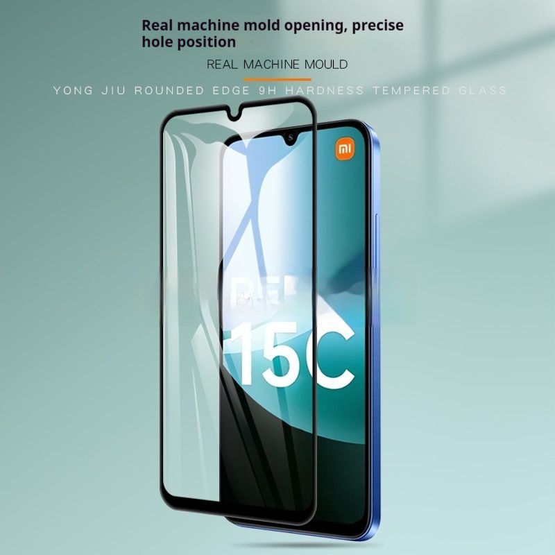 (2-piece set) Suitable for Redmi 15C 5G full screen tempered glass film Redmi 15R 5G silk screen anti peeping tempered glass film