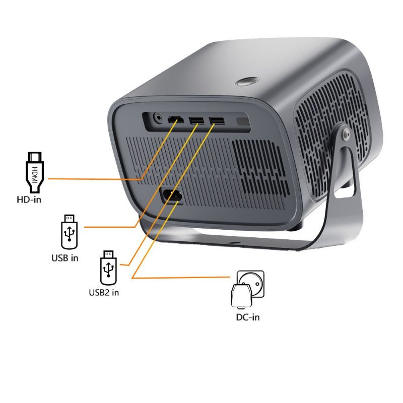 Smart Projector with WiFi & Bluetooth 5.0, HD Home Theater Projector, Compatible with Bluetooth Headset/Speaker, for Office Meeting, School Teaching, Home Movie