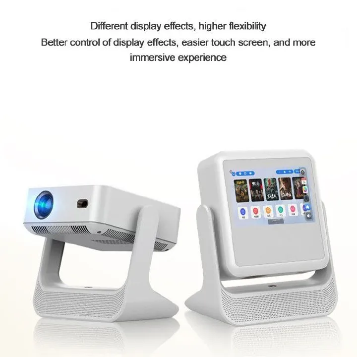 Flagship 360 ° Rotating Intelligent Touch Projector, Dual Screen, Android System Bluetooth WIFI. Suitable for home theaters, dormitories, offices, and teaching