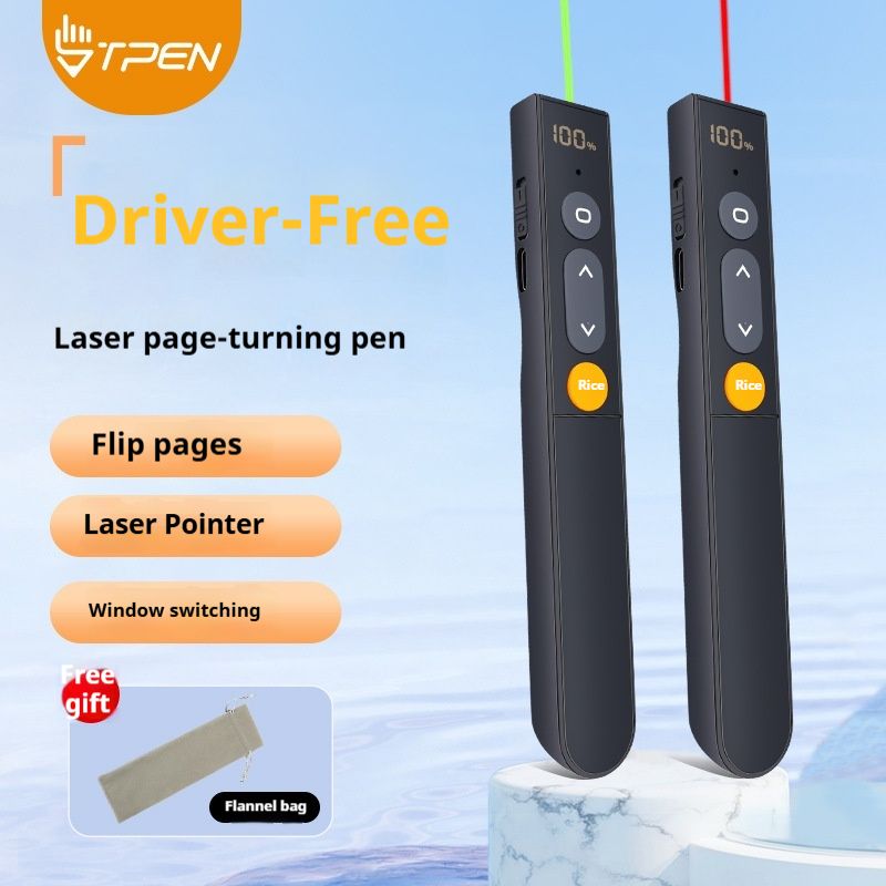 Plug-and-Play Digital Display Laser Presentation Clicker, PPT Remote Control with Page Up/Down, Laser Pointer, Window Switch, for Teaching, Meeting, Speech