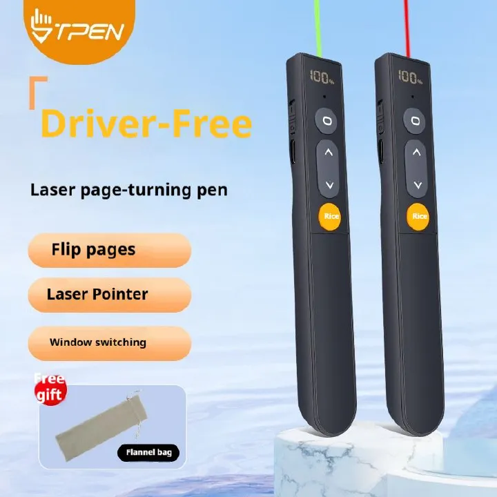 Plug-and-Play Digital Display Laser Presentation Clicker, PPT Remote Control with Page Up/Down, Laser Pointer, Window Switch, for Teaching, Meeting, Speech