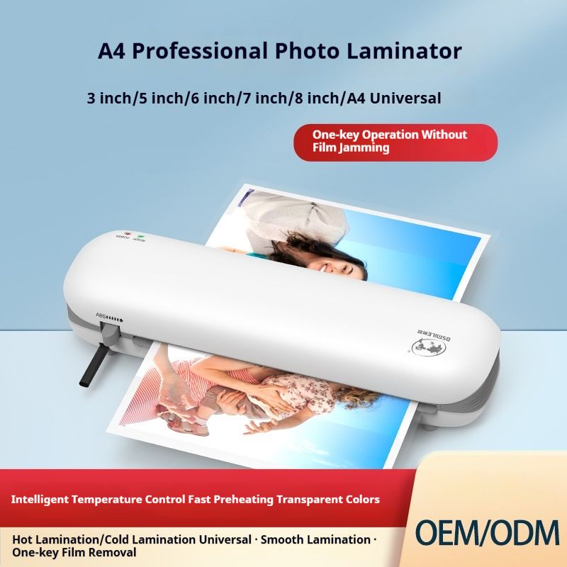 【Gift of 6 plastic wrap films】Hot & Cold Laminator for Home Office, Anti-Oxidation, No Jam, Smooth Bubble-Free, Photo Document Laminating Machine