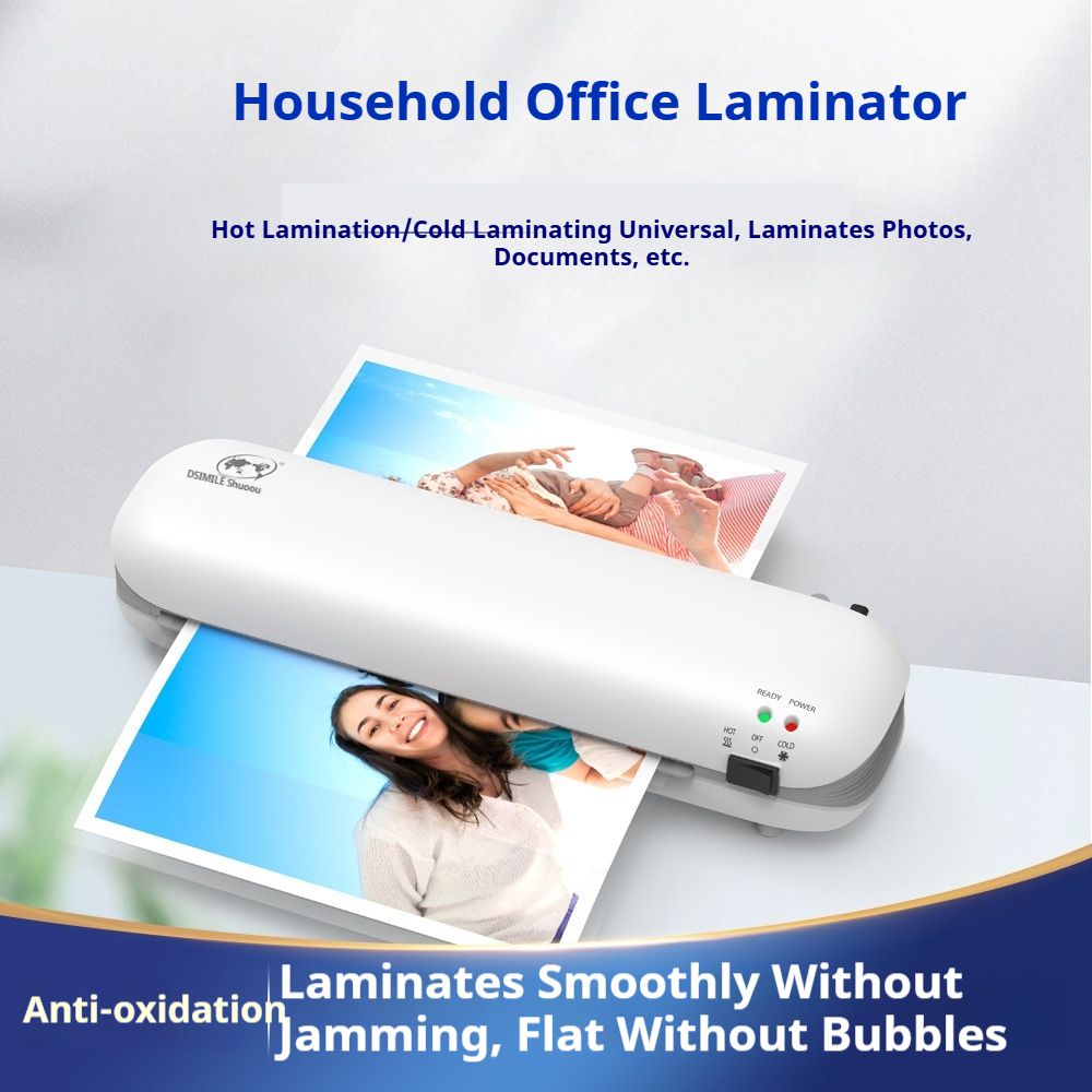 【Gift of 6 plastic wrap films】Hot & Cold Laminator for Home Office, Anti-Oxidation, No Jam, Smooth Bubble-Free, Photo Document Laminating Machine