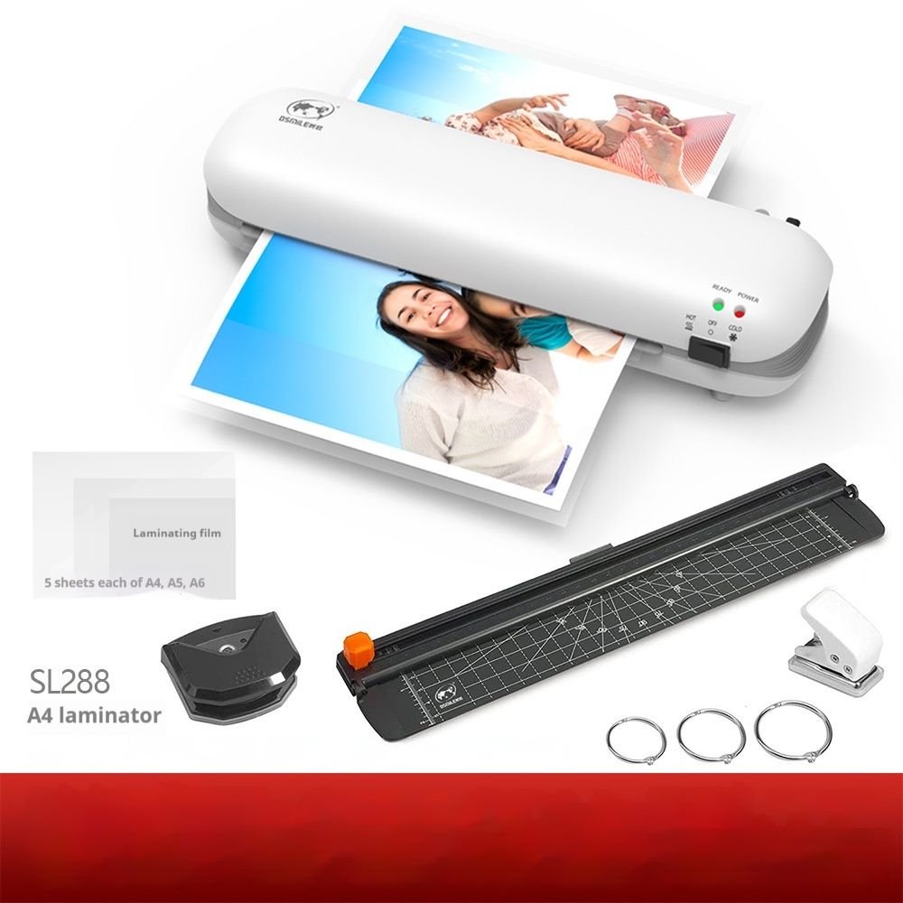 【Gift of 6 plastic wrap films】Hot & Cold Laminator for Home Office, Anti-Oxidation, No Jam, Smooth Bubble-Free, Photo Document Laminating Machine