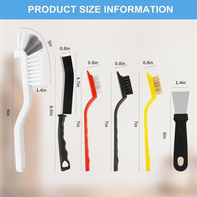 11-piece Hard Bristle crevice cleaning brush set, suitable for kitchens, bathrooms, corners, tile crevices, sinks, cups, teapots, bottles, blenders,