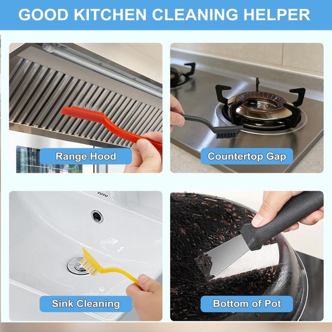 11-piece Hard Bristle crevice cleaning brush set, suitable for kitchens, bathrooms, corners, tile crevices, sinks, cups, teapots, bottles, blenders,