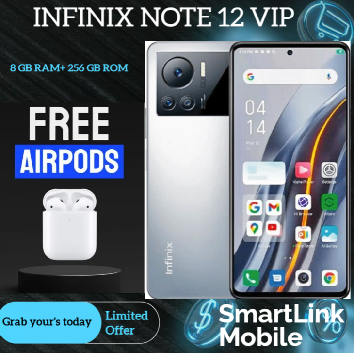 Refurbished Infinix Note 12 VIP 8GB RAM + 256GB ROM 108MP+16MP Camera 4500mAh 120W Fast Charging (Dual SIM) Android Smartphone