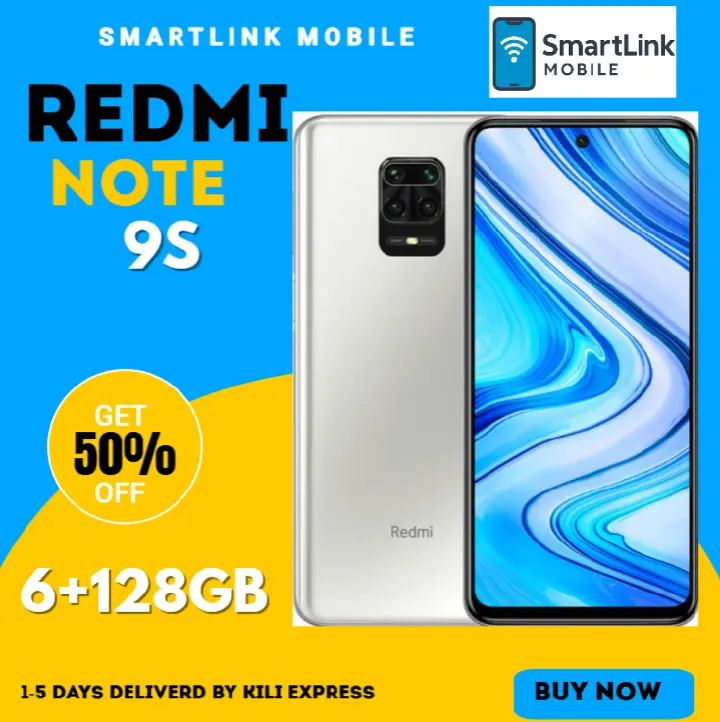 Refurbished Redmi Note 9 S – 6GB RAM + 128GB ROM, 48MP + 16MP Cameras, 5020mAh Battery, Dual SIM, Android Smartphone