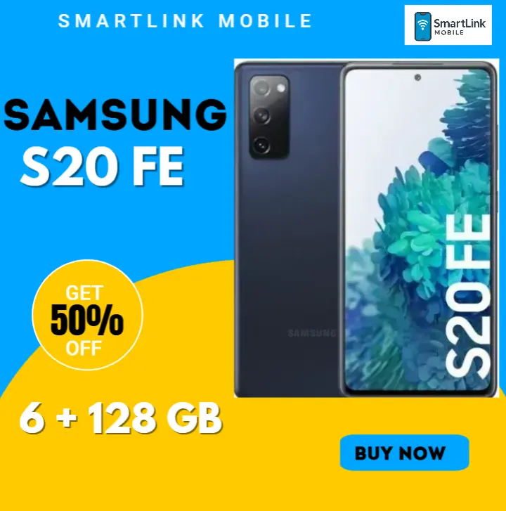 Refurbished Samsung Galaxy S20 FE 6GB RAM + 128GB ROM 12MP+32MP Camera 4500mAh (Dual SIM) Android Smartphones/ Mobile Phones
