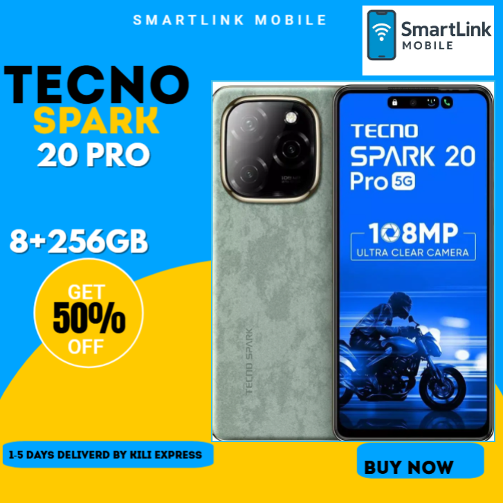 Refurbished Tecno Spark 20 Pro 5G 8GB RAM 256 ROM 6.78'' 32MP+108MP Camera 5000mAh (Dual SIM) Android Smartphones/ Mobile Phones