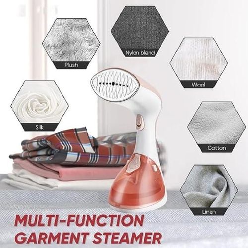 Portable Handheld Fabric and Garment Steamer, Iron Press, Wrinkle Remover. With Lint Remover & Fabric Brush. 300ml Water Tank Capacity. 1500W.